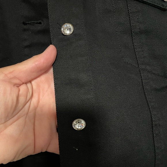 Christine Alexander Swarovski Crystal Motorcycle Denim Jean Jacket, Women’s XL - Picture 3 of 12